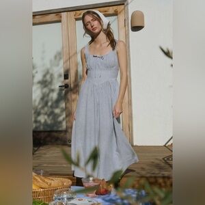 🆕🤍NAVY + WHITE LASSY DRESS